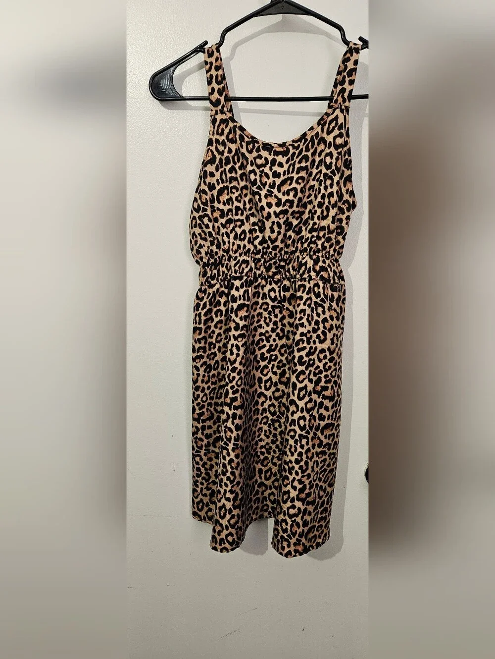Lily Bleu Leopard Print Dress with Tan Cropped Tie-Front Cardigan 14